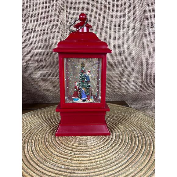 Christmas Water Glittering Snow Globe Lantern, Battery Powered New in Box - Picture 10 of 13